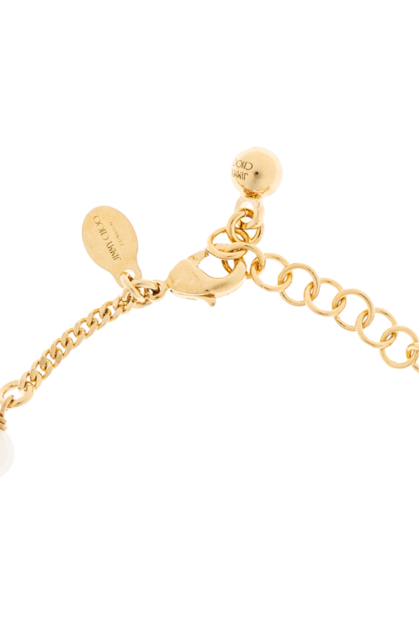 ブレスレット JIMMY CHOO MULTI CHARM RIBBON BRACELET Multi Charm Ribbon Bracelet |Gold Metal Charm Bracelet with